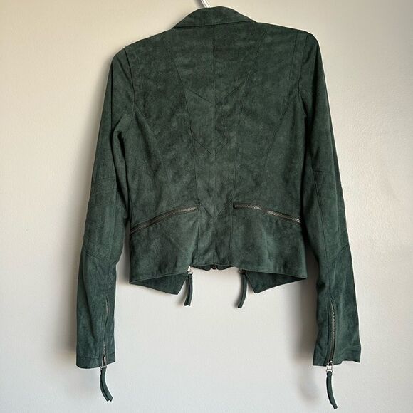 Lulus Ready For Anything Emerald Green Suede Moto Jacket - Picture 7 of 12